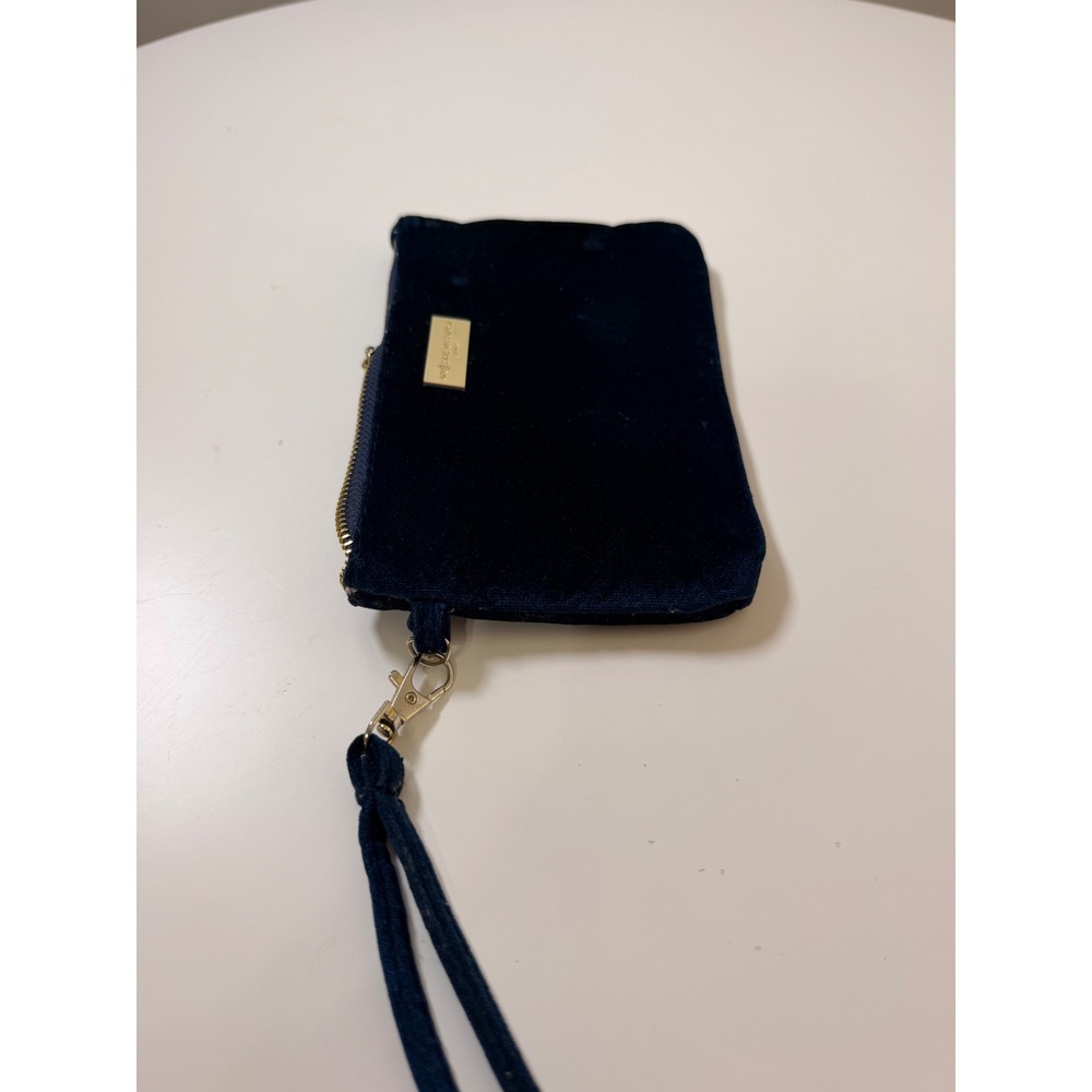 Adrienne Vittadini Wristlet Women OS Navy Blue Excellent Velvet Floral Lining - Picture 3 of 7